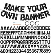BEISHIDA 116 PCS A-Z Glitter Black DIY Letter Banner Kit Make Your Own Banner,Including 111 Lette...