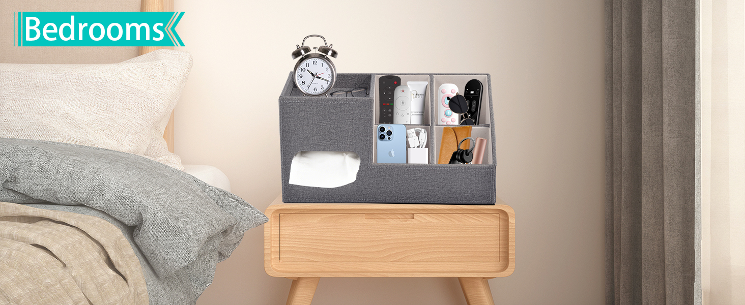 Square Tissue Box Cover with Storage Tray