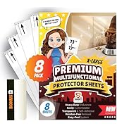 8-Pack - Clear Wall & Door Protector from Dog Scratching - Anti Cat Couch Guard Plastic Sheets, F...