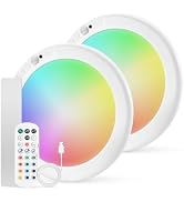 Combuh 2 Pack Rechargeable RGB Ambient Shower Light Waterproof Inside, LED 13 Color Changing Mood...