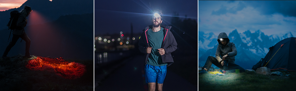 red lense headlamp