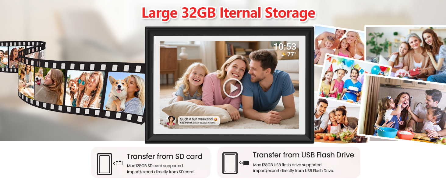 FRAMEO 10.1 Inch Smart WiFi Digital Photo Frame Digital Picture Frame