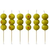 Genuine Fred Cocktail Party Olive Birthday Candles – Set of 6 Martini Olive Celebration Candles w...