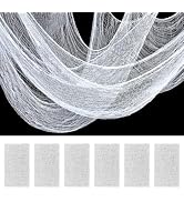 ZeeDix 6 Pack White Halloween Creepy Cloth 30 × 75 Inch - Halloween Cheesecloth Decoration Spooky...