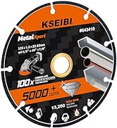 KSEIBI Diamond Cutting Wheel for 5000+ Cuts on Metal, Rebar, Steel, Cast Iron, Aluminium Non-Ferr...