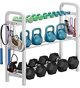 Ansionsol Adjustable Dumbbell Rack, Weight Storage Stand Holder for Dumbbells & Kettlebells, Heav...