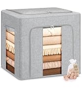 punemi Cashmere Sweater Storage Bag with Natural Cedar Balls & Steel Frame, 50L Garment Storage B...