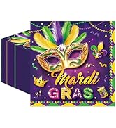 50Pcs Mardi Gras Party Napkins Mardi Gras Party Decorations Carnival New Orleans Masquerade Fat T...