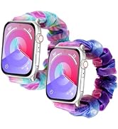 Compatible with Kids Apple Watch Band 38mm 40mm 41mm 42mm 44mm 45mm 46mm, Girls Boys Soft Scrunch...
