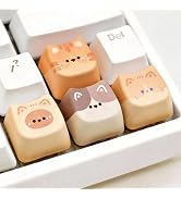 Tapbloom Artisan Keycaps, 4 Keys Cute Cat Custom Cover Caps for MX Mechanical Keyboard, Resin Han...