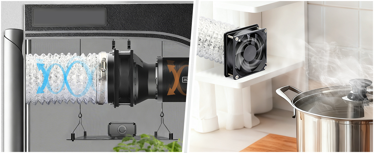 80mm duct inline fan 12 volt 12v dc for kitchen greenhouse attic growtent 3d printer ventilation kit