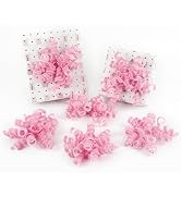 HUIHUANG Pink Velvet Bows for Gift Wrapping Self Adhesive Velvet Christmas Gift Bows Burst Curly ...