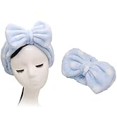 Shintop Sweet Super Soft Caroset Polka Dots Wash Cosmetic Headband Hairlace (Light Blue Polka dots)