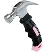 KURUI Pink Small Hammer for Picture Hanging Nails Drywall Anchors, Picture Hanging Tool, High Har...