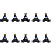Mister Nozzle Replacement,10 Pcs Outside Brass Misters Nozzles & Tees for 1/4'' Hose,Outdoor Wate...
