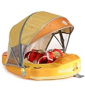 Mambobaby Float Non-Inflatable Baby Float with Canopy, Five-Point Safety System, 3D Canopy(Detach...