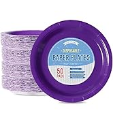 Tyzarglef Disposable Paper Plates Purple, 50 Count 7” Dessert Cake Plates Bulk for Party Supplies...
