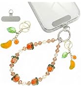 QIOFEARTH Crystal Beaded Phone Wrist Strap, Cute Cellphone Lanyard Chain, Bow Keychain Wristlet B...