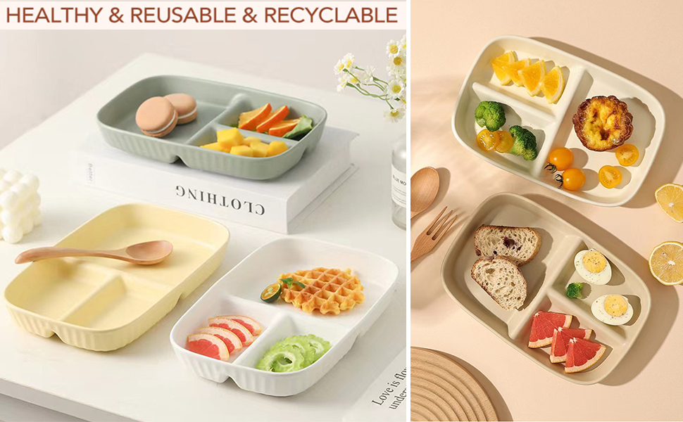 Unbreakable Divided Plates 11 Inch