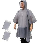 ANYOO Rain Ponchos for Adult Emergency Raincoats Reusable Hooded Rain Jackets for Men Women(2 pack)