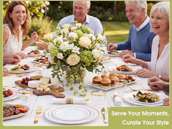 Gold Plastic Dinnerware Set