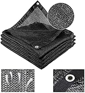 Cliselda 70%-80% Black Shade Cloth for Patio, 10 x 20ft UV Resistant Sun Shade Mesh Net with Grom...
