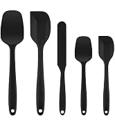 OVENTE 5 Pieces Silicone Spatulas Set, 500ºF Heat Resistant, Black SP12305B | Food Grade Rubber S...