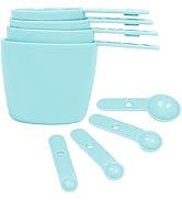 Measuring Cups and Spoons Set of 8, Kitchen Gadgets for Cooking & Baking (Light Turquo...