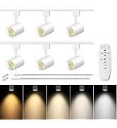 TuyuBEE 6 Lights LED Track Lighting Kit with 6.6FT H Type Track Lighting Rails, Modern Kitchen Ce...