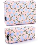 MAANGE 2 Pcs Makeup Bag Portable Travel Cosmetic Bag Large Makeup Bag and Makeup Brush Bag with Z...