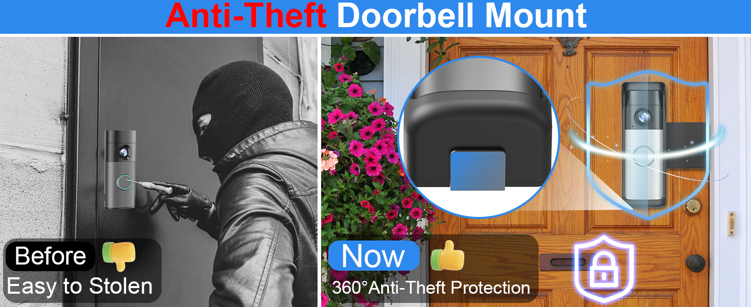 ring battery doorbell mount anti theft doorbell mount ring doorbell mount no drill adjustable