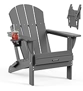 MUCHENGHY Folding Adirondack Chairs HDPE Weather Resistant, Patio Firepit Chairs, Sturdy & Durabl...