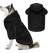 Fuzzy Dog Sweaters for Large Dogs Dog Hoodie Soft Double-Sided Plush Fleece Pet Sweater Clothes C...