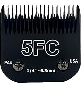 Detachable Steel Pet Dog Clipper Blades,Size-5FC,Compatible with Andis Cut Length 1/4"(6.3mm),Com...
