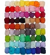 Coitak 72 Colors Fibre Wool Yarn Roving for Needle Felting Hand Spinning DIY Craft Materials