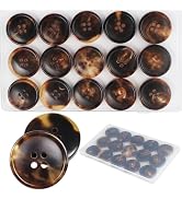 1 Inch Real Horn Buttons 15PCS Large Sewing Buttons for Coat, Blazer, Suit, Overcoat, Winter Coat...