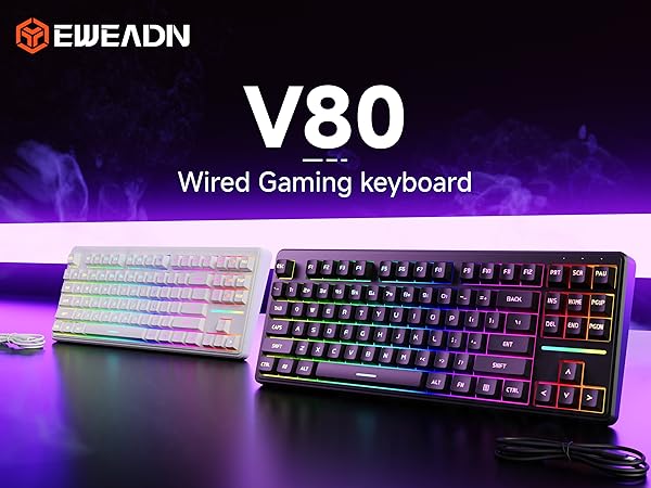 wired keyboard RGB keyboard white keyboard