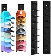 Hat Organizer for Baseball Caps, 2 Pack Hat Rack for Wall Hold up to 18 Hats Strong Adhesive Hat ...