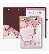 Hongri Mini Clipboard Folio with Refillable Lined Notepad and Interior Storage Pocket for Student...