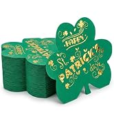 Yinbanban Green Cocktail Napkins, 40 Pcs Shamrock Paper Napkins for St Patricks Day Party Supplie...