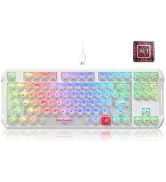 DarkBeacon Flux87 HE Mechanical Gaming Keyboard Wired, Hall Effect Magnetic Red Switch, 0.01mm Ra...