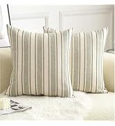 Cethom Decorative Boho Throw Pillow Covers, Farmhouse Textured Pillow Case, 18 x 18 Inch Set of 2...