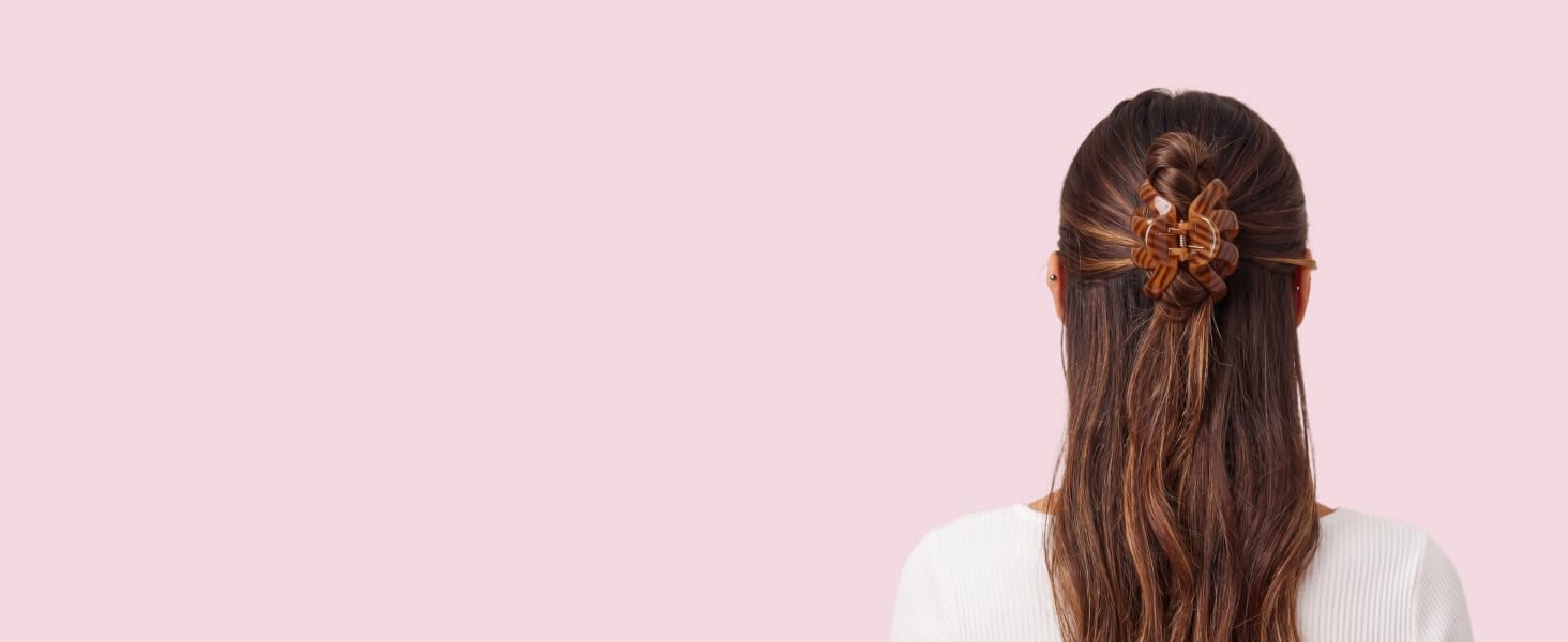 Straight hair in clip