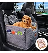 AlfaTok Memory Foam Booster Dog Car Seat with Washable Removable Cover, Elevated Pet Car Seat, An...