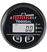 Yooreal 12V to 48V Battery Fuel Gauge Meter,Maintenance Hours,Backlight for Lead Acid/GEL/LiFePO4...