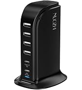 USB Charging Station for Multiple Devices - 6 in 1 USB Hub with 6 USB Ports, 1 PD Port(5-12V/18W)...