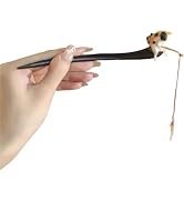 1 Pc Cute Cat Fishing Hairpin Sandalwood Tassel Hair Clip, 7.09Inch Long Hair Sticks, Shawl Hair ...