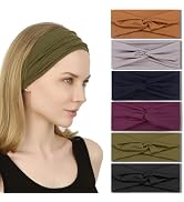 IVARYSS Headbands for Women Non-Slip, Twist Knotted Stretchy Hair Bands Yoga Running Workout Fash...