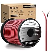 Nilight 100FT 18AWG Copper Clad Aluminum Wire 18/2 Gauge Red Black CCA Electrical Cable 2 Conduct...
