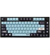 JSJT Japanese Keycap Set-Sky Blue Keycaps 137 Keys PBT Dye Sublimation Custom Keycaps with 6.25u/...